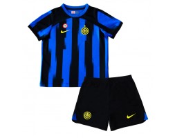 Inter Milan babykläder Hemmatröja barn 2023-24 Korta ärmar (+ Korta byxor)